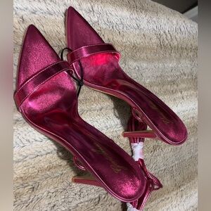 NWOT strappy pink heels size 7
